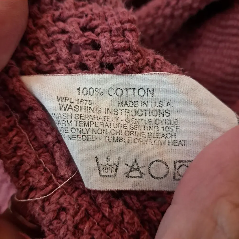 Beacon blanket burgundy red cotton open weave thermal WPL 1675 USA queen king